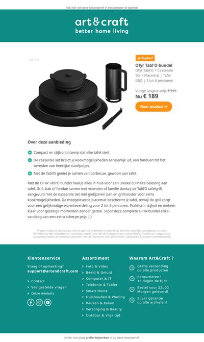 DAGDEAL: Ofyr Tabl'O Tafel BBQ bundel 🔥