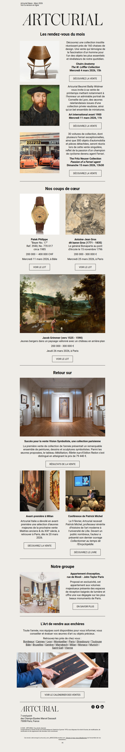 Les rendez-vous du mois de mars 2026