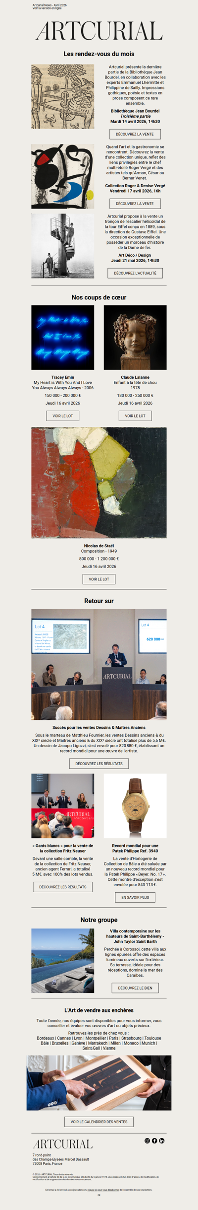 Les rendez-vous du mois d'avril 2026