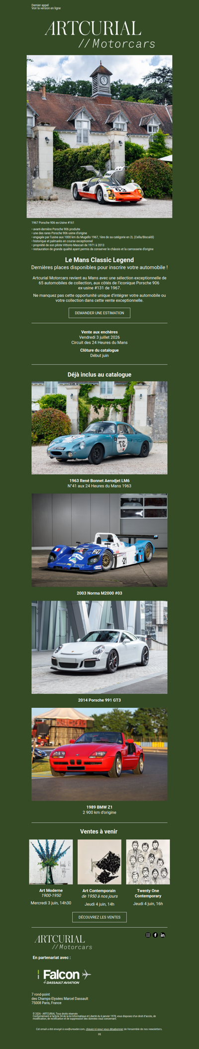Inscrivez votre automobile : Le Mans Classic Legend - 3 juillet 2026