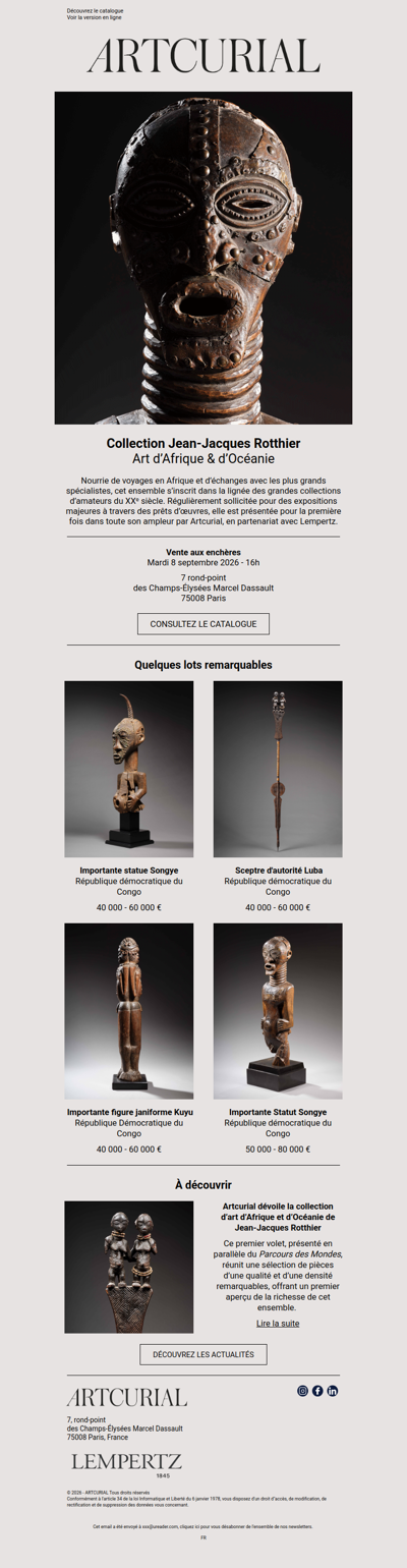 Collection Jean-Jacques Rotthier, Art d’Afrique & d’Océanie - 8 septembre 2026