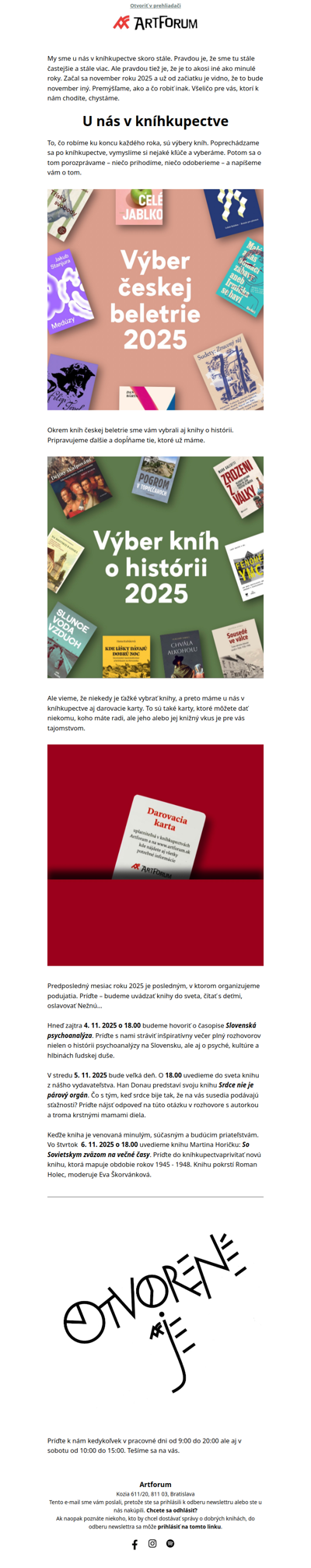 U nás v kníhkupectve