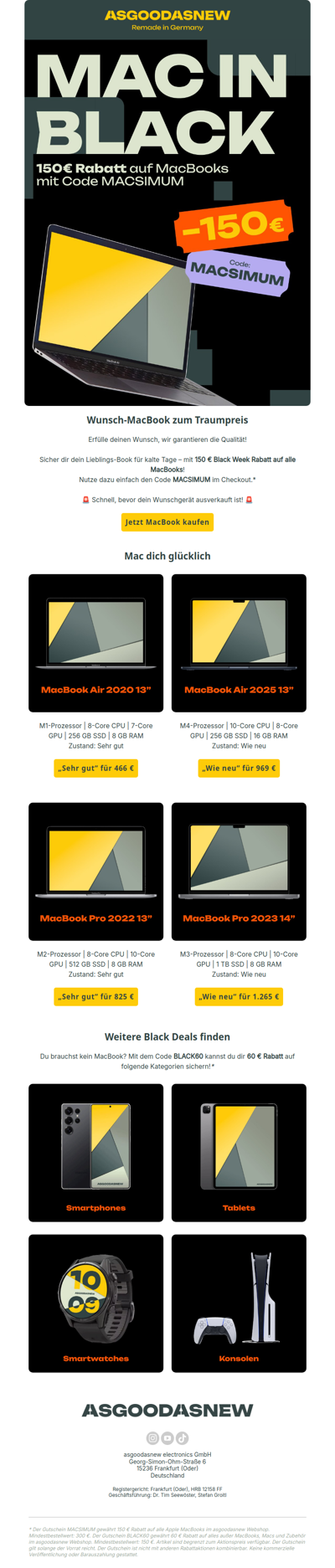 -150 € auf MacBooks! 🔥