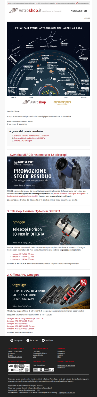 🌟 Saldi MEADE: ottiche leggendarie a prezzi speciali