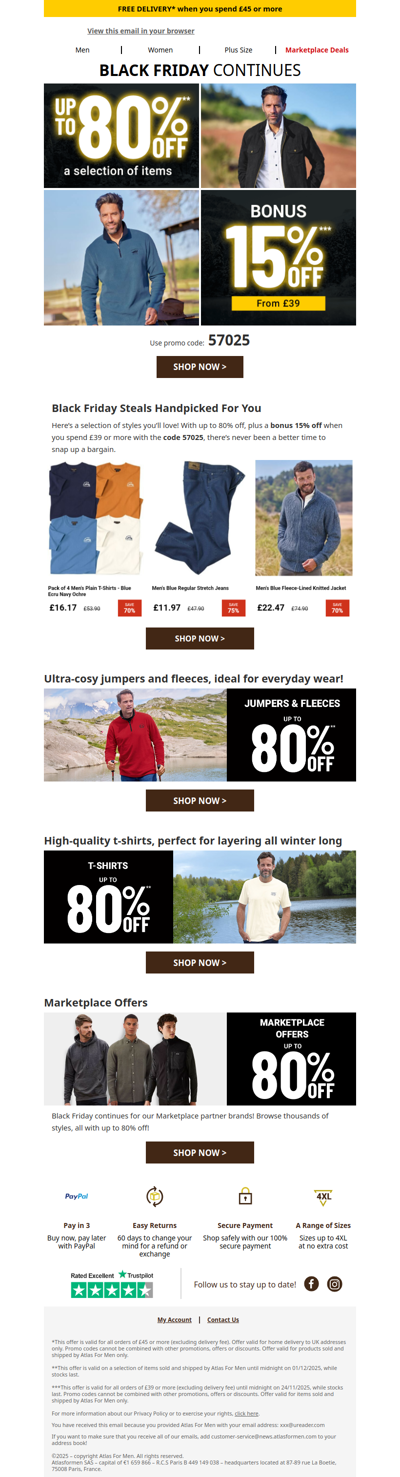 Your bonus 15% off Black Friday styles 💰