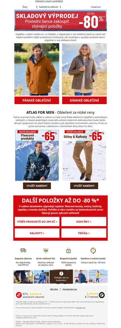 Skladový výprodej: slevy až 80 %🏷️