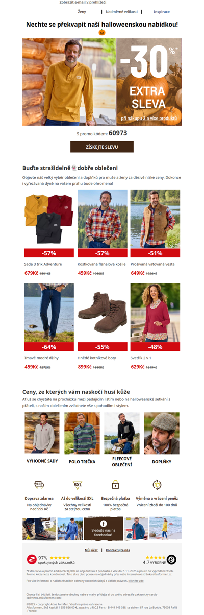 Extra sleva -30 % na vše🎃