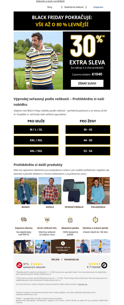 Black Friday: sleva 30 % na váš nákup