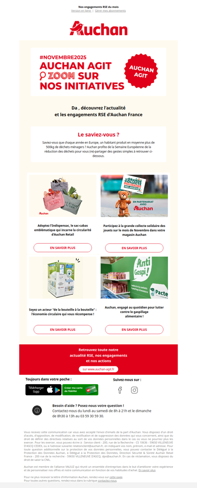 Auchan agit pour la réduction des déchets