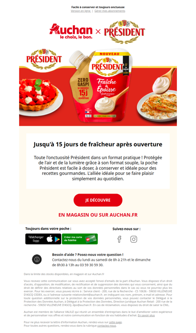 Toute l'onctuosité Président dans un format malin