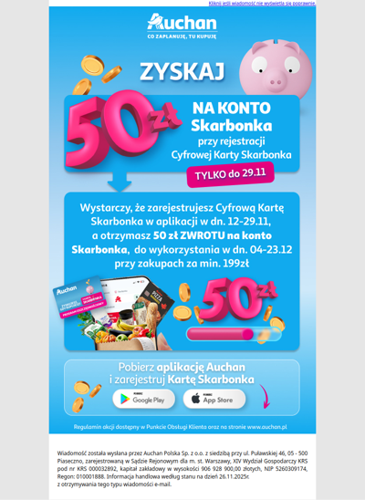 ✨Zyskaj 50zł na konto Skarbonka i nie tylko! Dołącz do programu Skarbonka już teraz >>