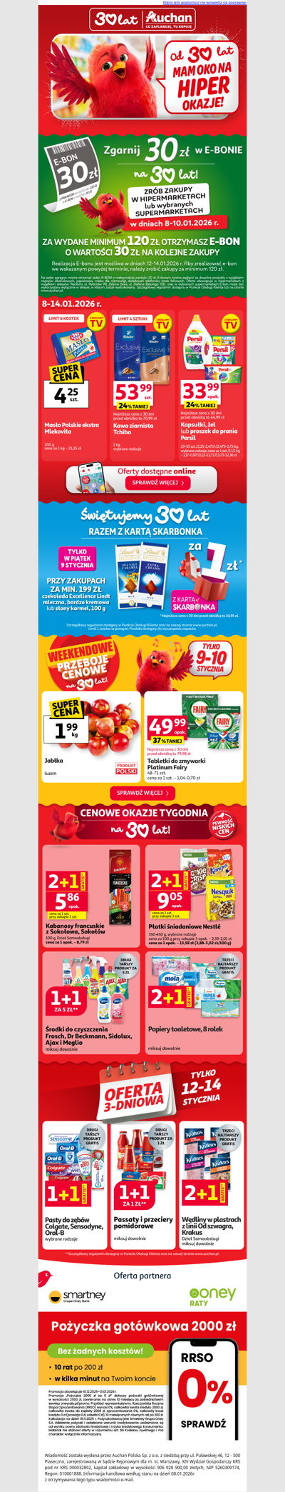 ✨Zgarnij E-BON 30zł z okazji 30 lat Auchan! Sprawdź więcej >>