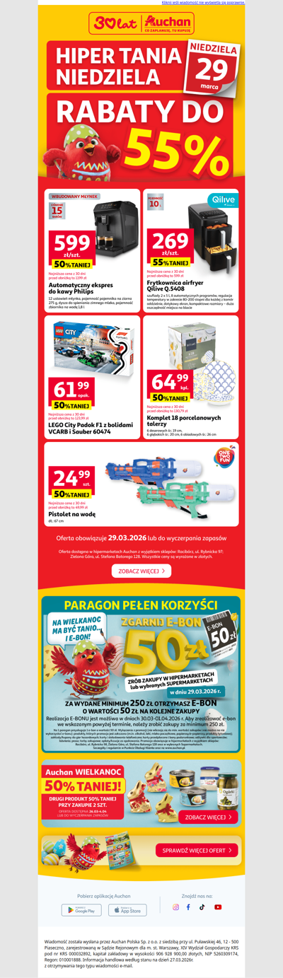 📢HIPER TANIA NIEDZIELA z rabatami do 55%! Sprawdź >>