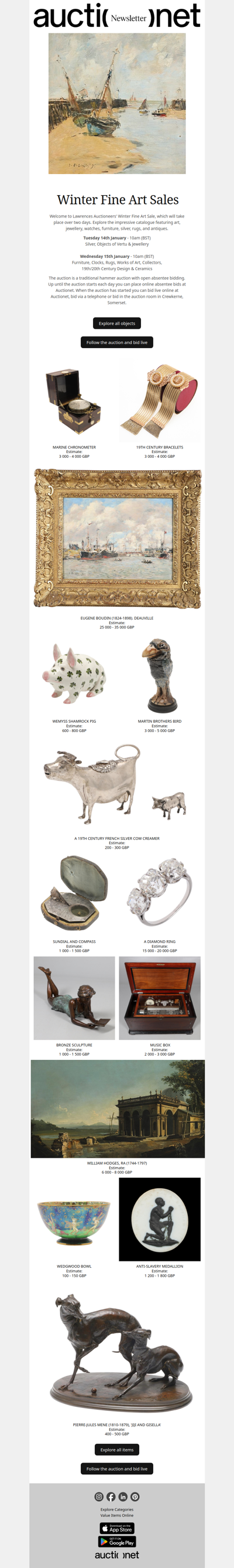 Winter Fine Art Sales at Lawrences Auctioneers - Auction starts tomorrow!