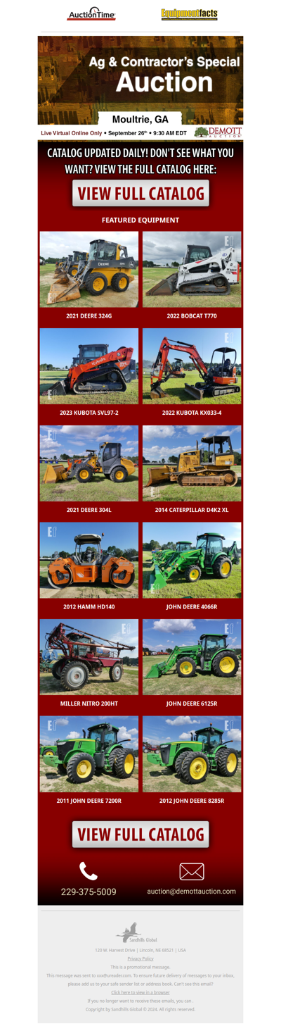 🚨 Ag & Contractors Special Auction 🚨