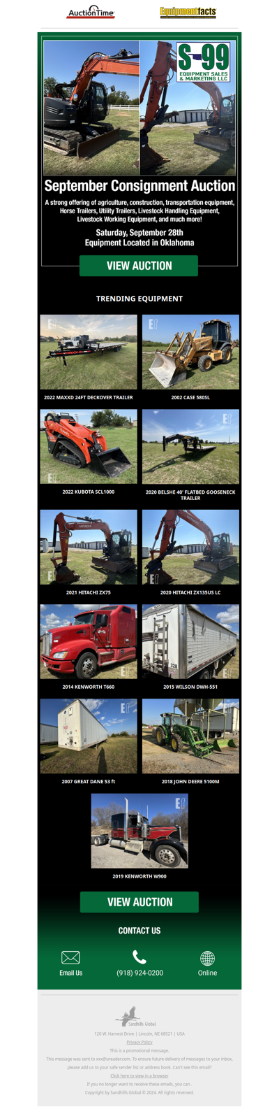 South 99 Equipment September Consignment Auction Stroud, OK