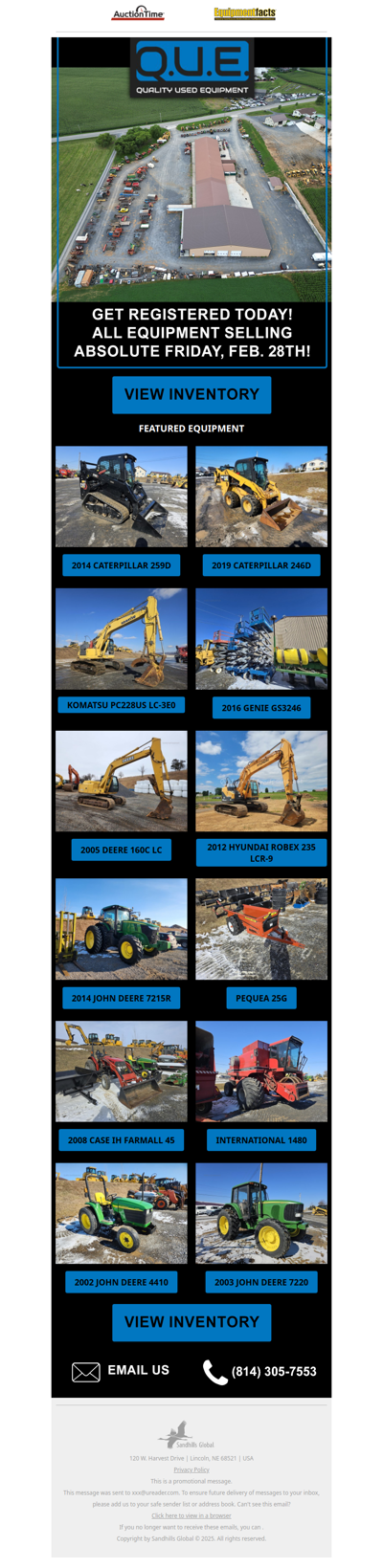 SPRING EQUIPMENT SALE - Construction, Farm, & Attachments!