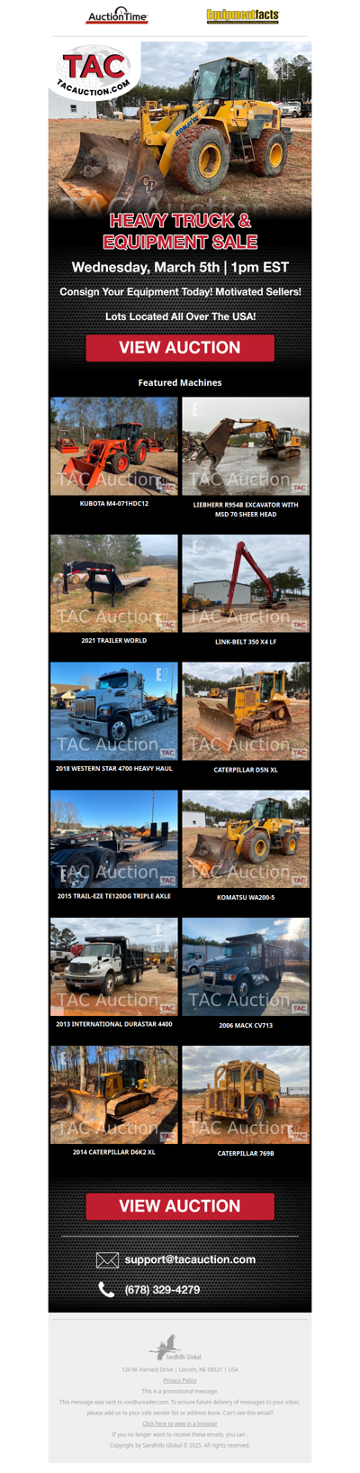 March 5th Heavy Truck & Equipment Sale Featured Lots!