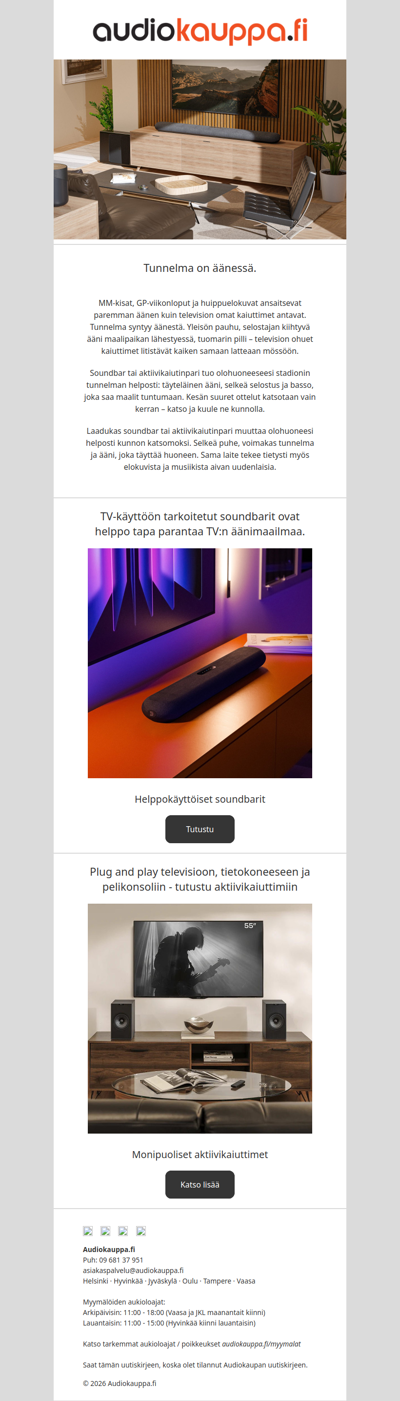 Enemmän ja parempaa ääntä TV:stä?