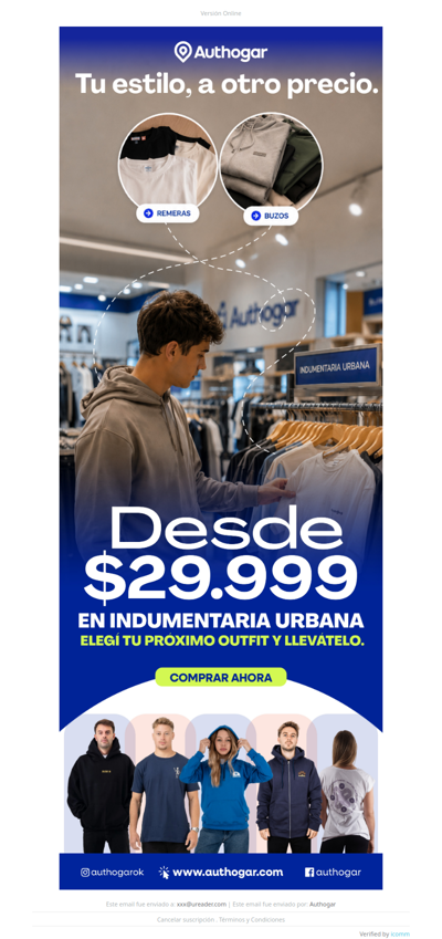 ¡INDUMENTARIA URBANA DESDE $29.999!
