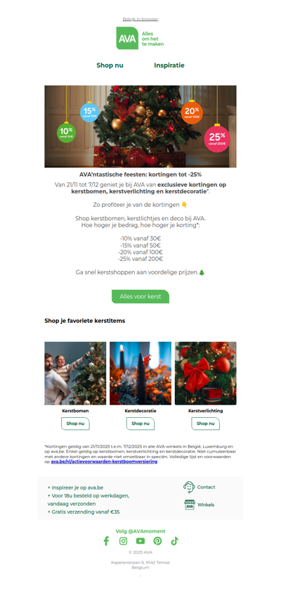 🎁 Kortingen tot -25% voor Kerst en eindejaar 🎄