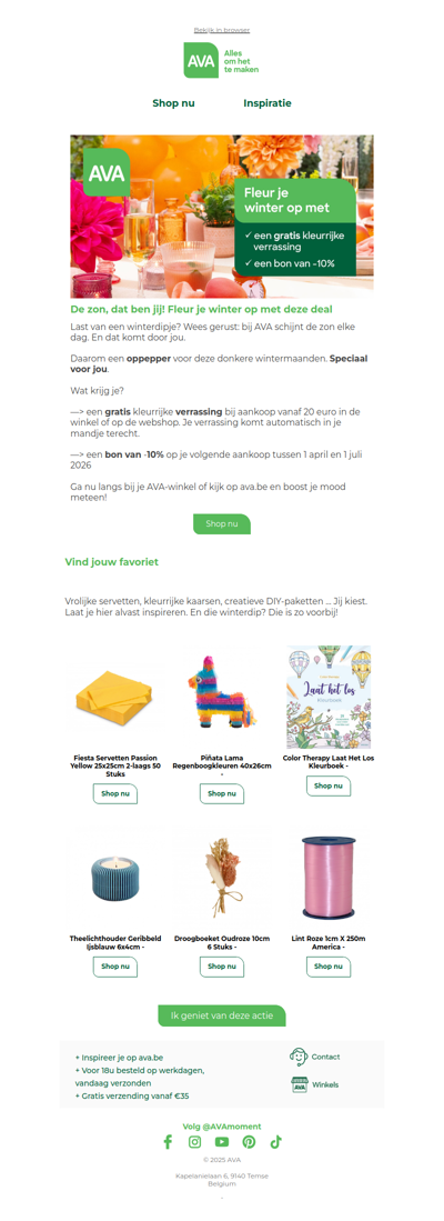 Mis het niet: nu voor jou een gratis geschenk en -10% korting🎁