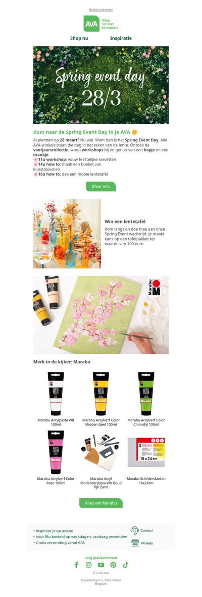 Kom naar Spring Event Day op 28/03 🌼