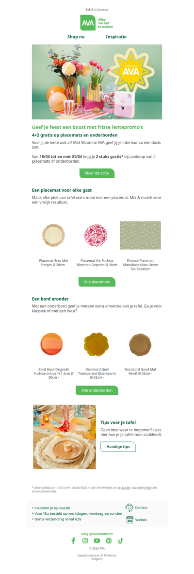 Lentedeals: tijd voor jouw dosis Vitamine AVA ☀️