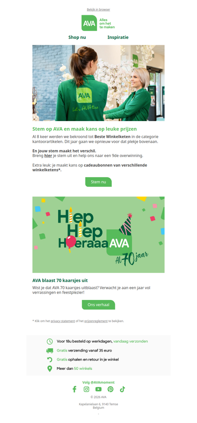 Stem op AVA en maak kans op leuke prijzen 🎉