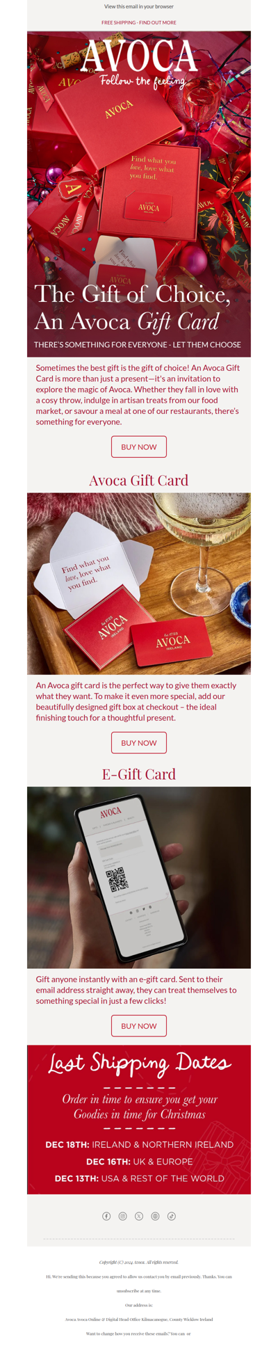 The Gift of Choice, An Avoca Gift Card! 🎁