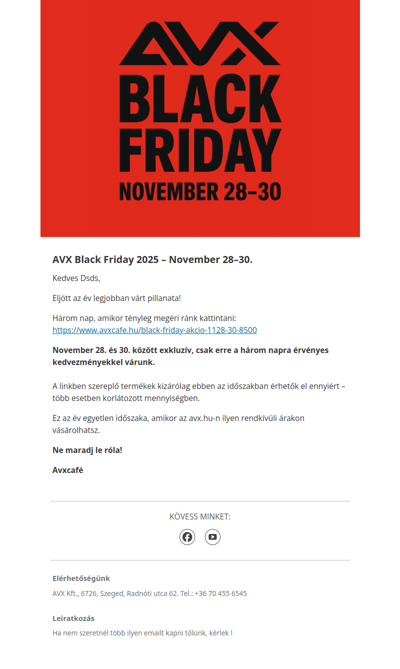 AVX Black Friday