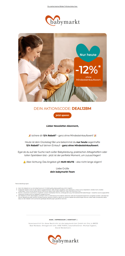 -12% Rabatt ohne Mindesteinkaufswert🎉