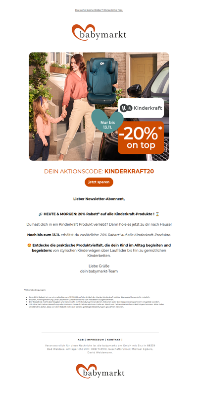 20% Rabatt auf Kinderkraft