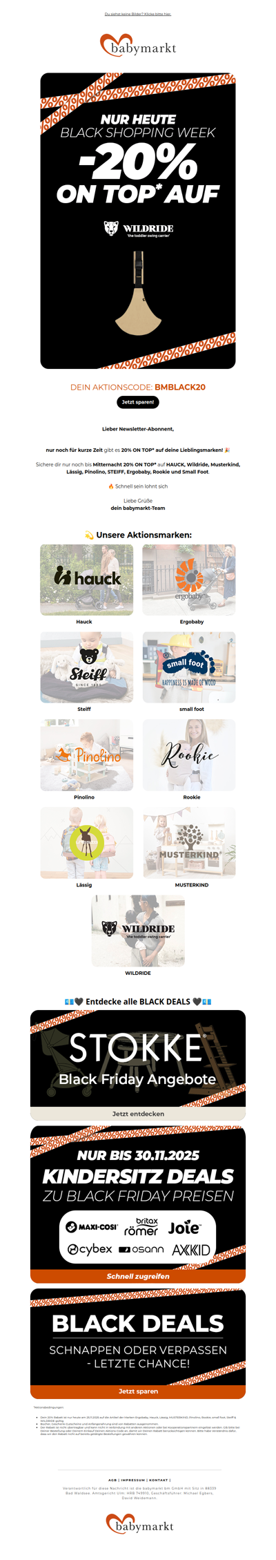 💎Jetzt schnell sein: Black Deals + 20% auf Aktionsmarken