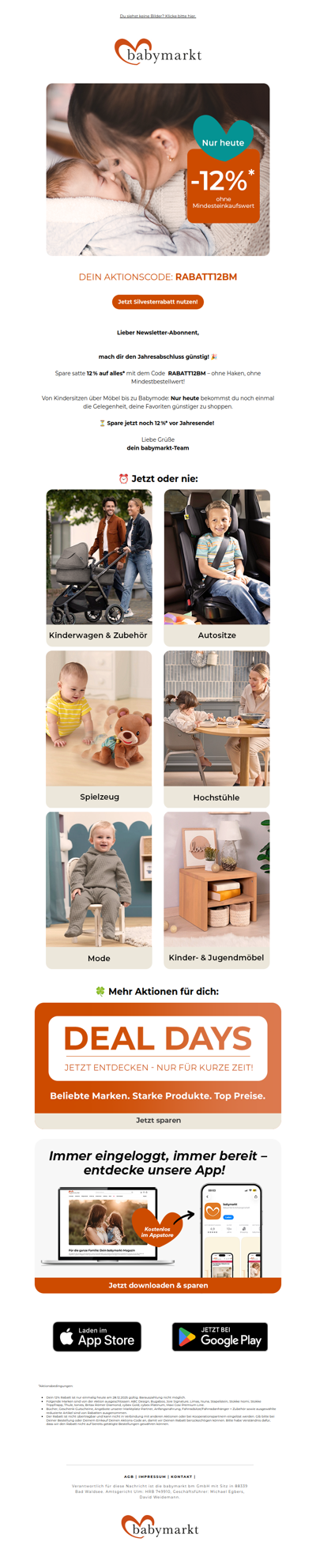 🔥 Nur heute: 12% auf ALLES!