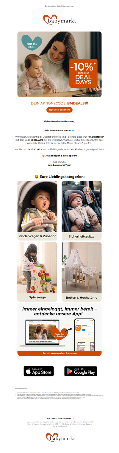 🔔 Deal Days + 10% on top – Schnell zugreifen!