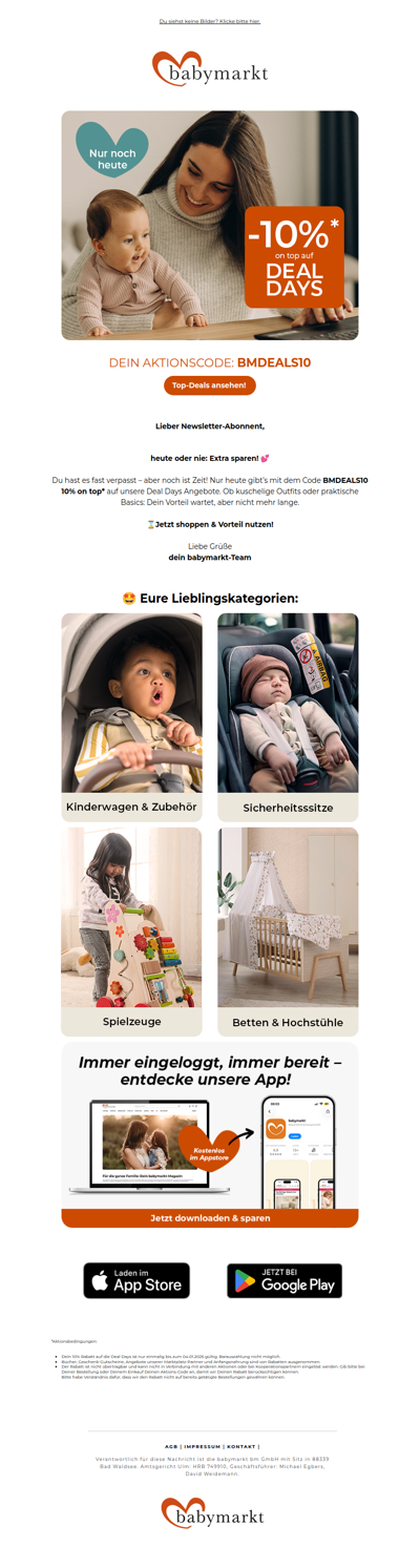 Letzte Chance zum Extra sparen ⏳