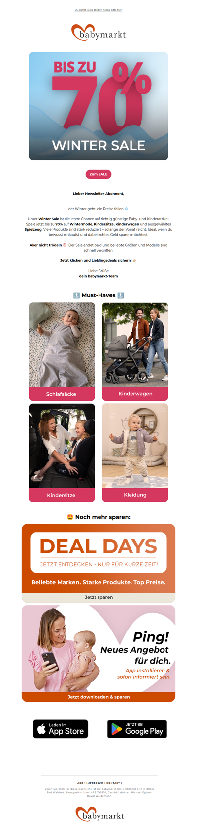 WINTER-SALE 📢 Bis zu 70% Rabatt!