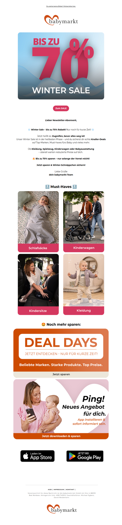 Winter Sale Endspurt: Jetzt bis zu 70% sparen!❄️