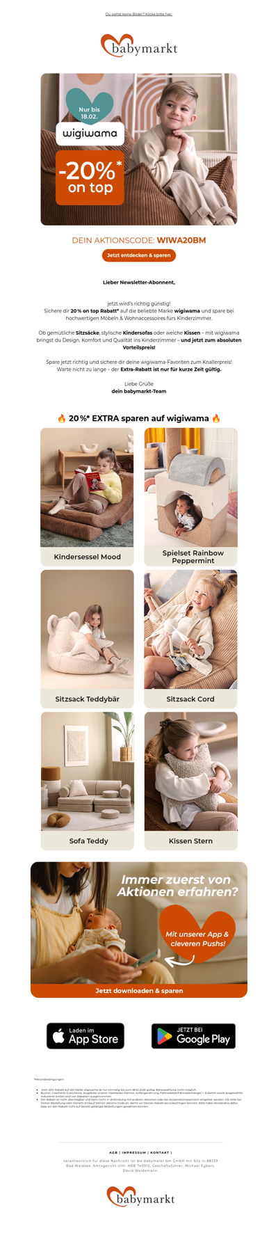 📢 -20% on top auf die Produkte von wigiwama