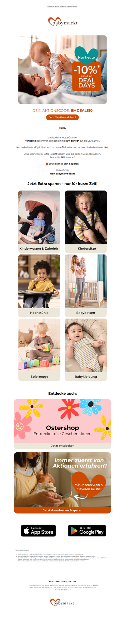 ⏳ Letzte Chance: 10% ON TOP nur noch heute!