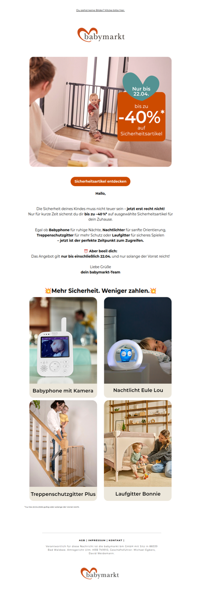 🚨 Nur bis 22.04.: Bis zu –40 %* auf Sicherheitsartikel!