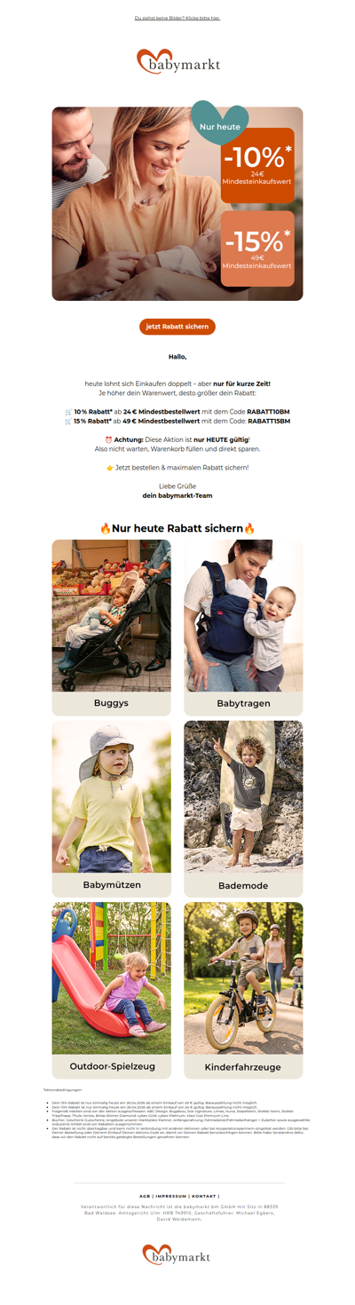 🔥 Nur HEUTE: Spare bis zu 15 %