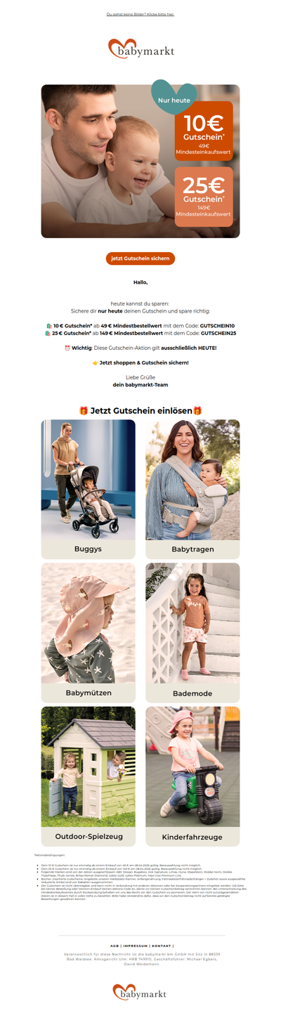 💥 Nur HEUTE: Bis zu 25 € Gutschein sichern!