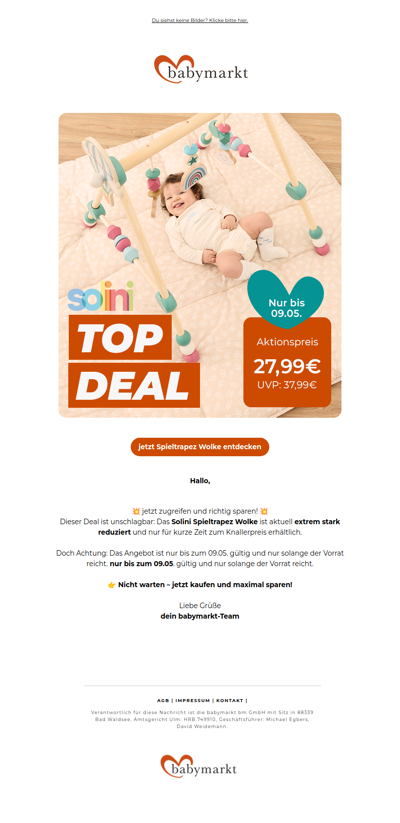 🔥 Solini Spieltrapez Wolke jetzt nur 27,99 €