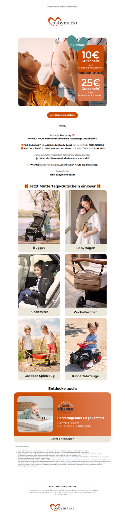 🔥 NUR HEUTE: Bis zu 25€ Muttertags‑Gutschein sichern!