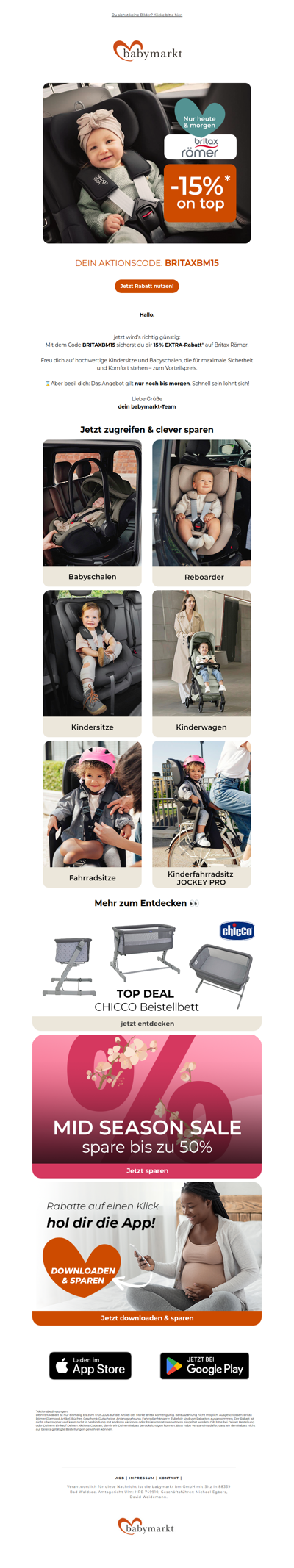 Jetzt sparen: 15 % EXTRA auf Britax Römer🔥