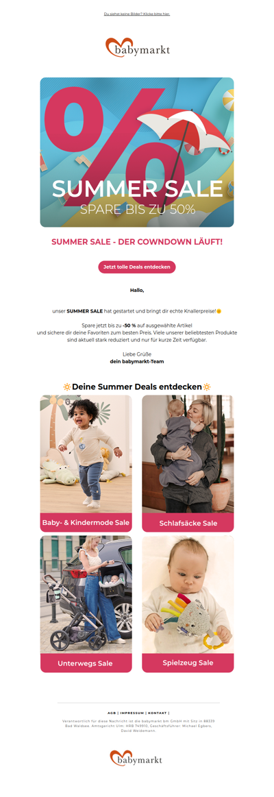 SUMMER SALE: Jetzt bis zu -50 % sparen🔆