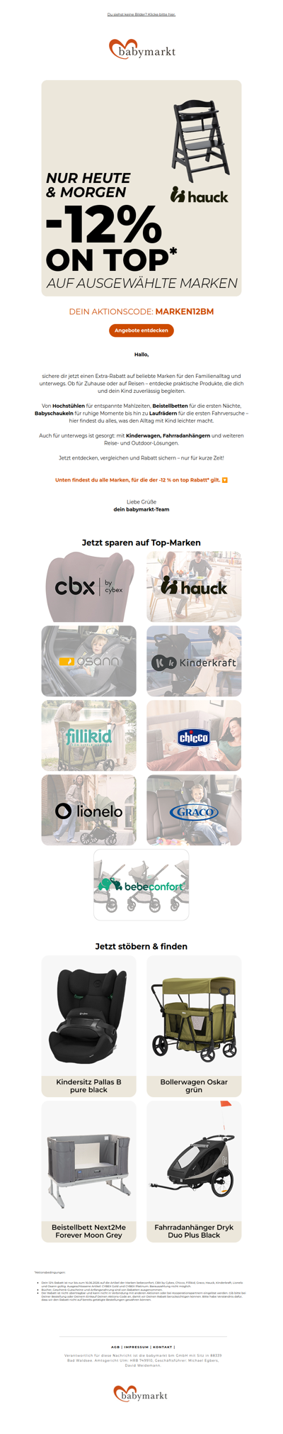 Babydeal: -12% Extra-Rabatt auf Top-Marken🚼