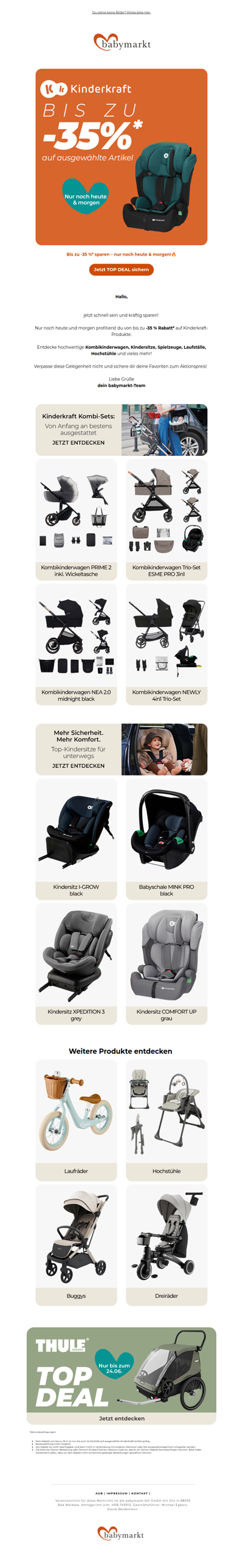 Kinderkraft: Bis zu -35% sparen – nur noch heute & morgen!